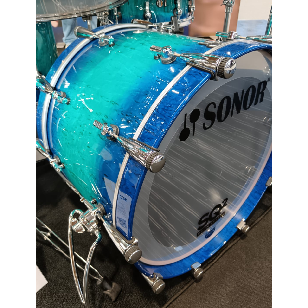 Sonor SQ2 Shellset 7-teilig in Blue to Turquoise Burst über Maserbirke Furnier