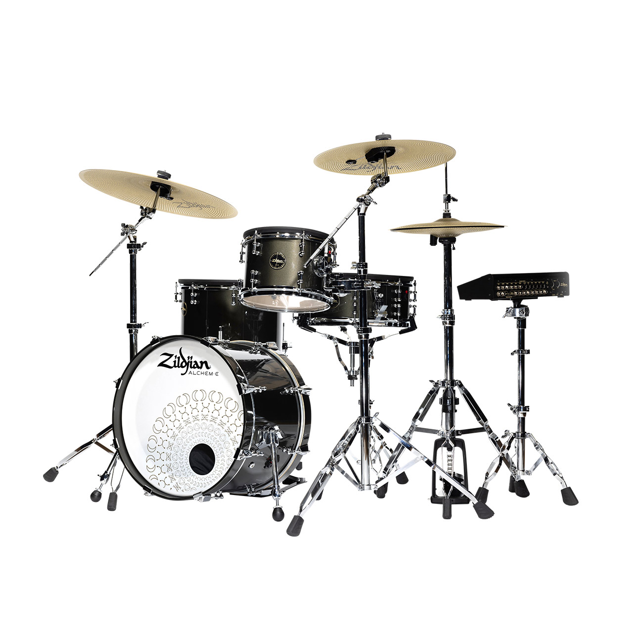ZILDJIAN ALCHEM-E E-Drumset, Gold, Black Gold Foundry Shimmer