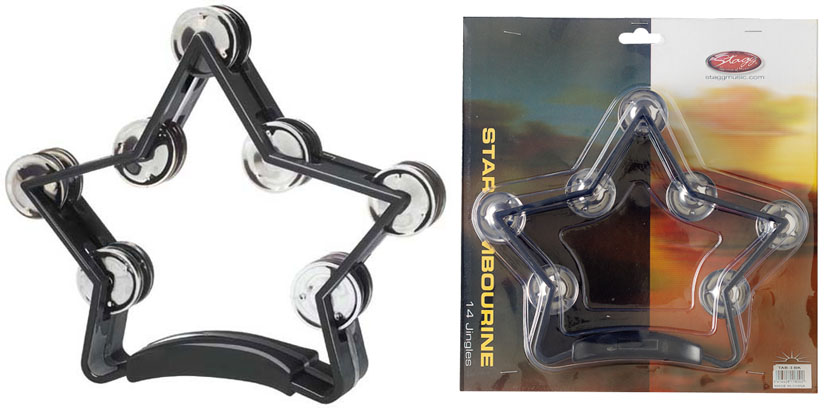 TAB-3BK Tambourine Sternform aus Kunststoff
