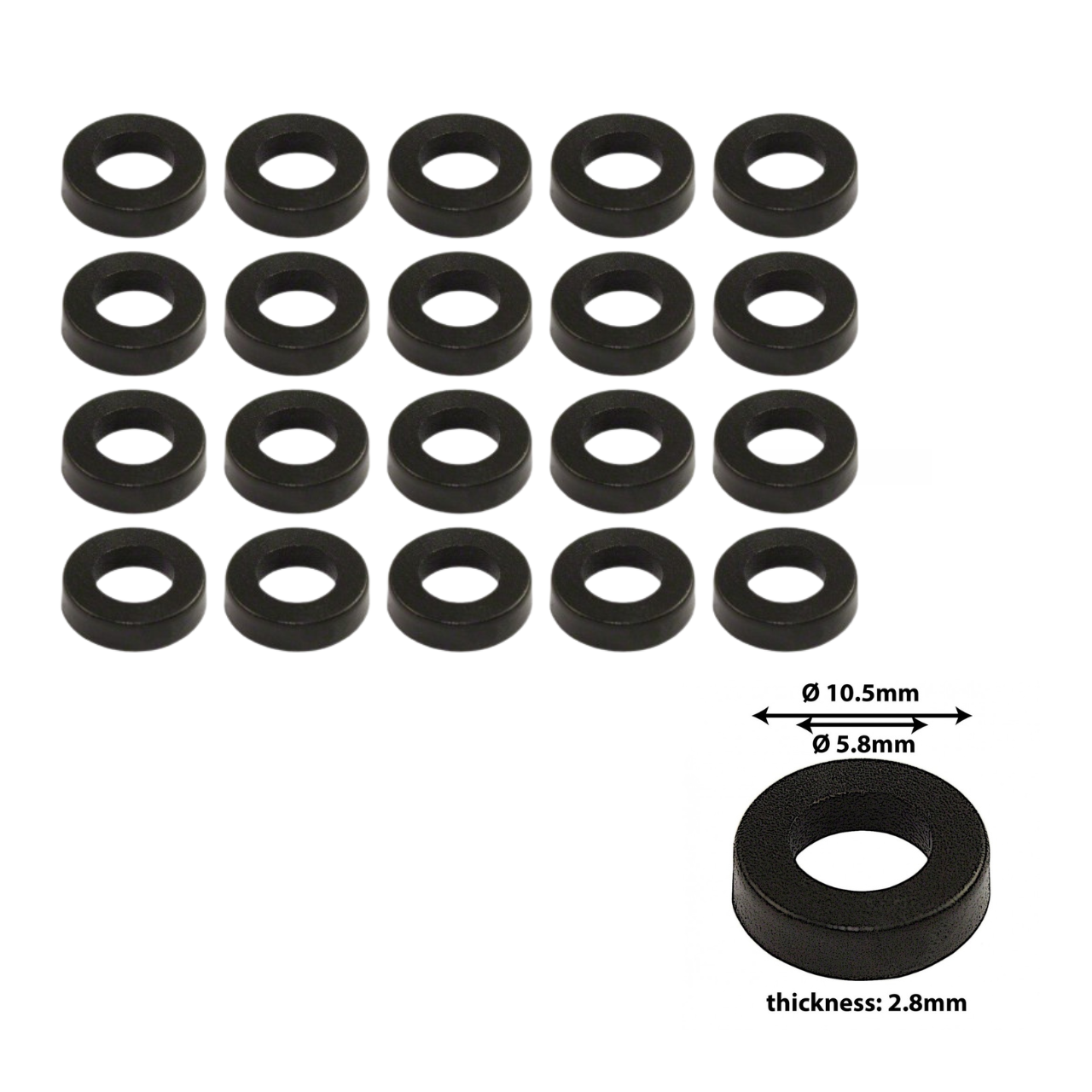 Sparedrum Nylon Washer für Spannschrauben schwarz
