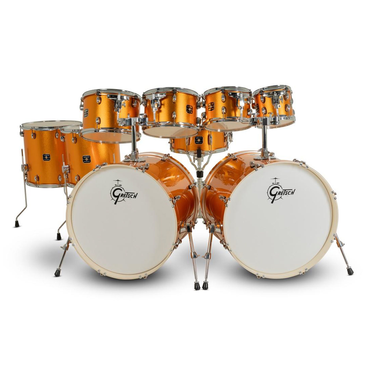 Gretsch Energy Double Bass Drumkit in Orange Sparkle
