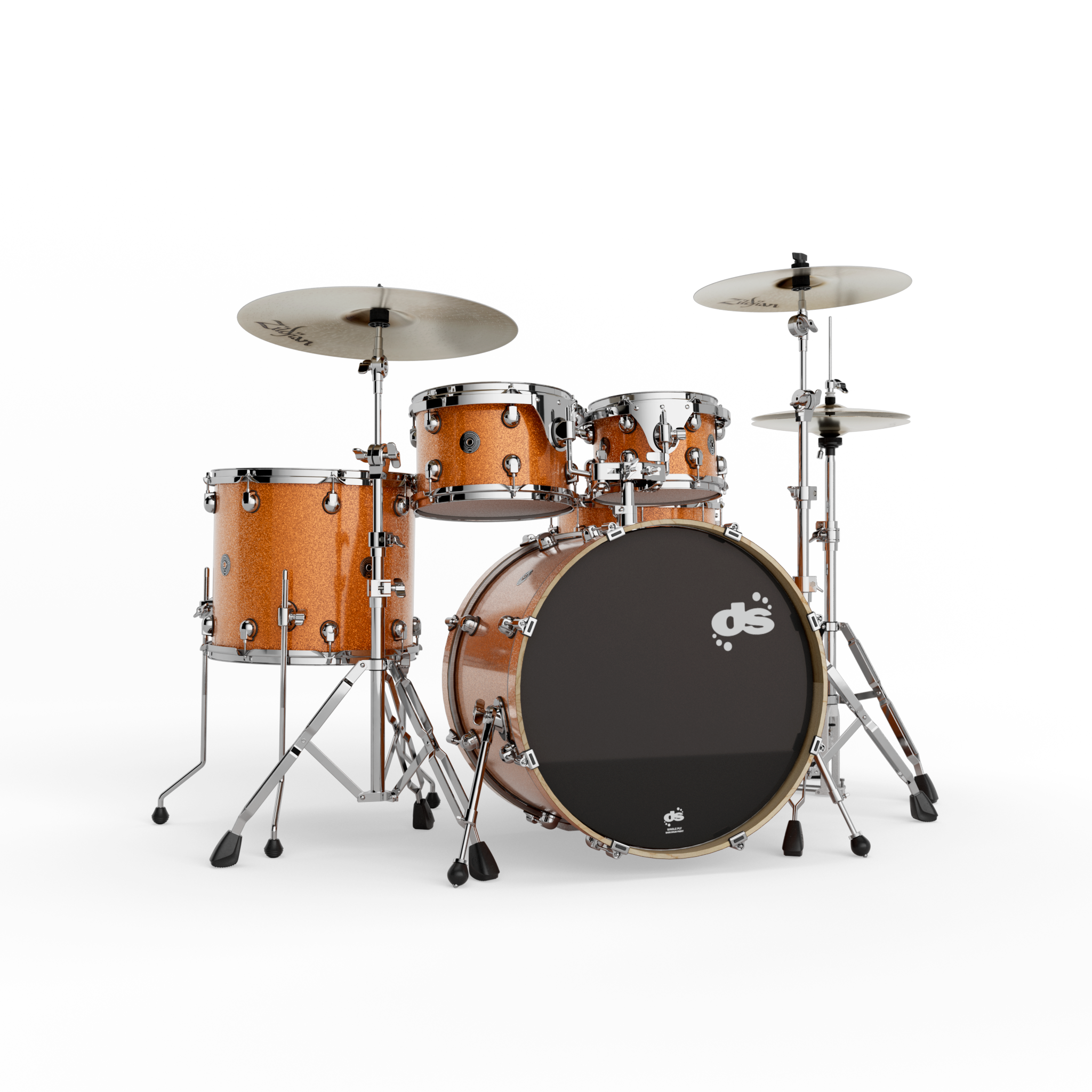 DS Drum Groovemaster Club in Orange Galaxy inkl. Hardware