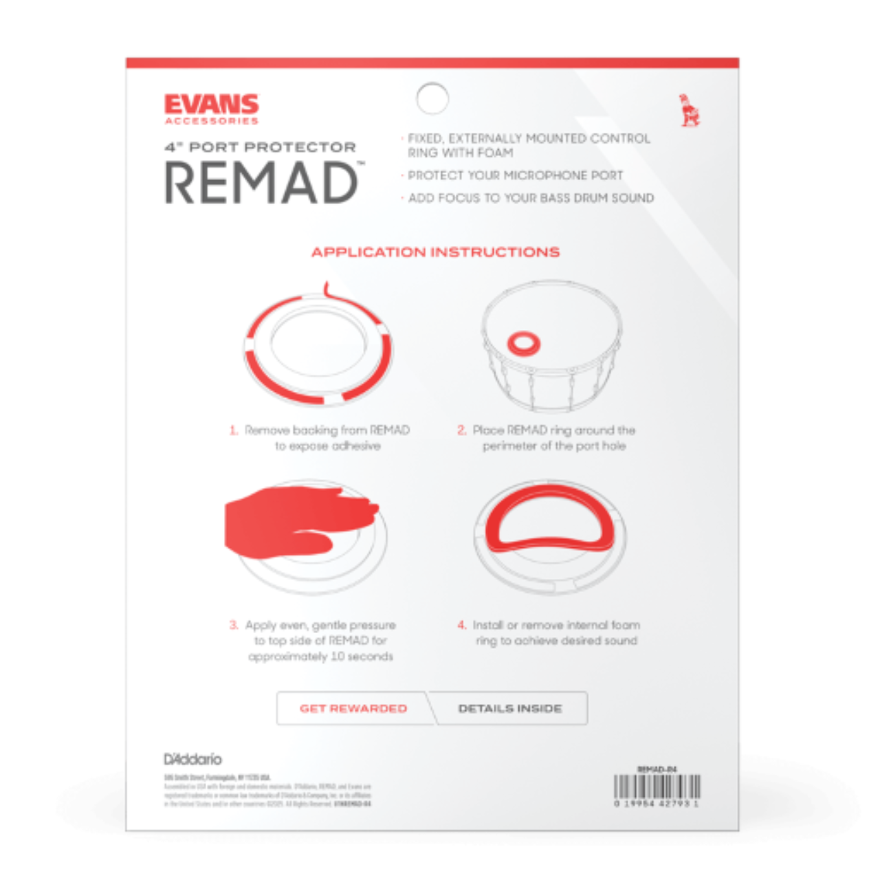 Evans REMAD-R4 Verstärkungsring für Port Hole, 4"