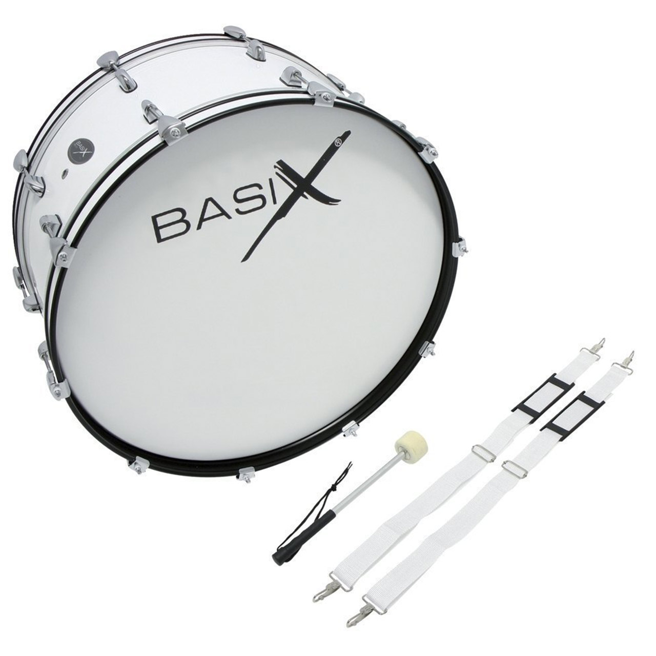 Basix Marching Bassdrum 26" x 12", weiss