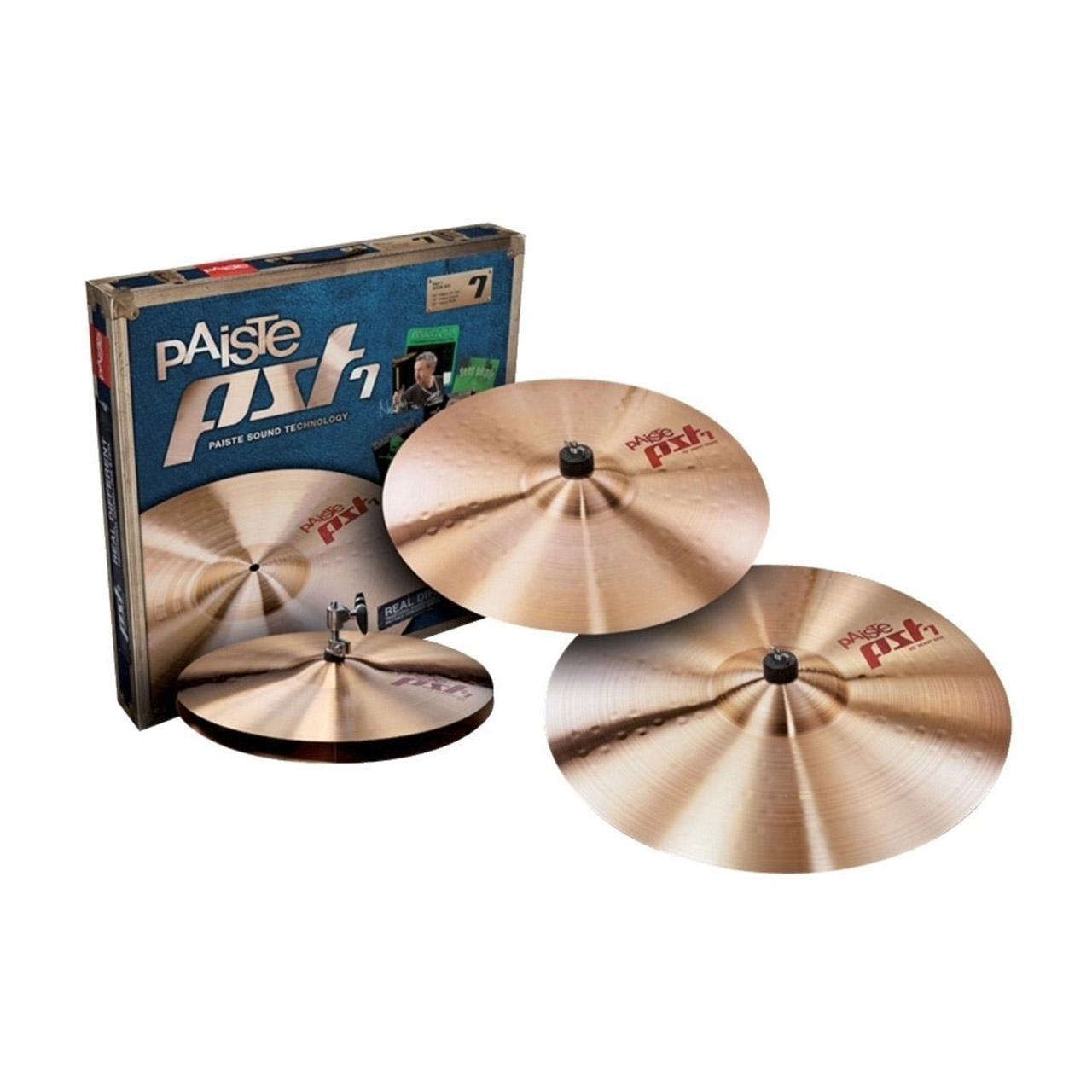 Paiste Beckensatz PST 7 Medium 14“ HH, 16" Crash, 20“ Ride