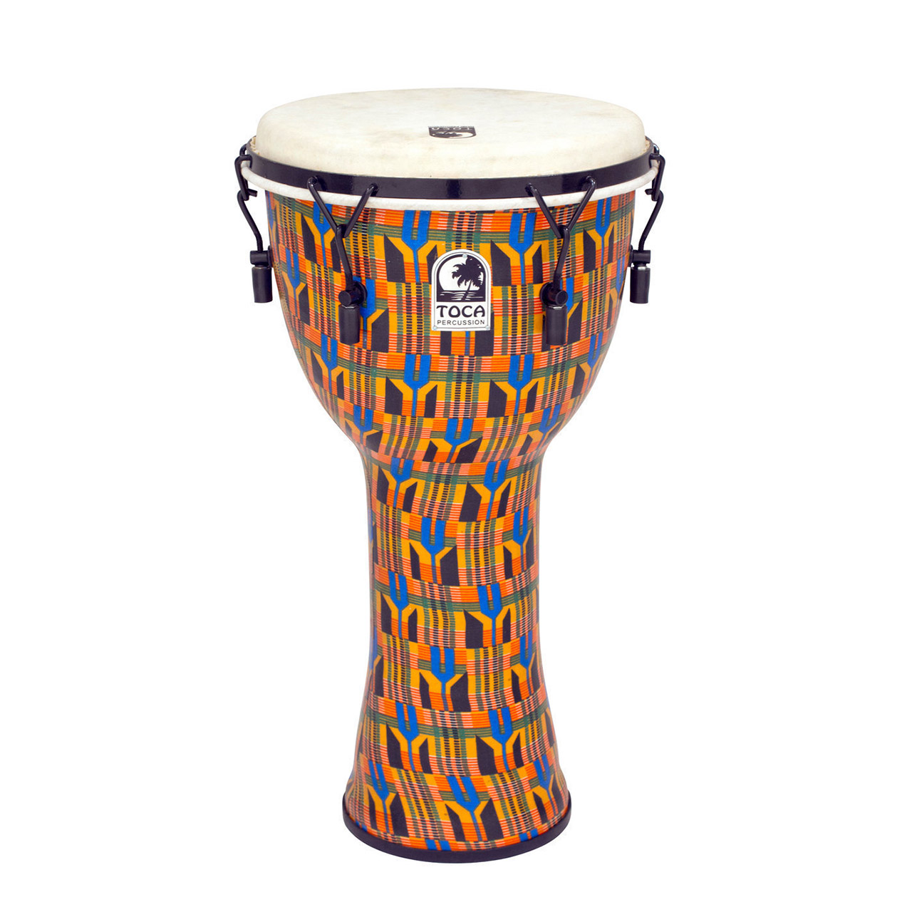 Toca Djembe Freestyle Mechanically Tuned SFDMX-12K Kente Cloth