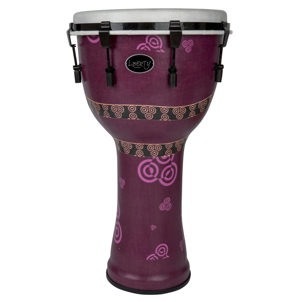 Djembe Liberty Series Mechanically Tuned 14" Abstract Bali Purple