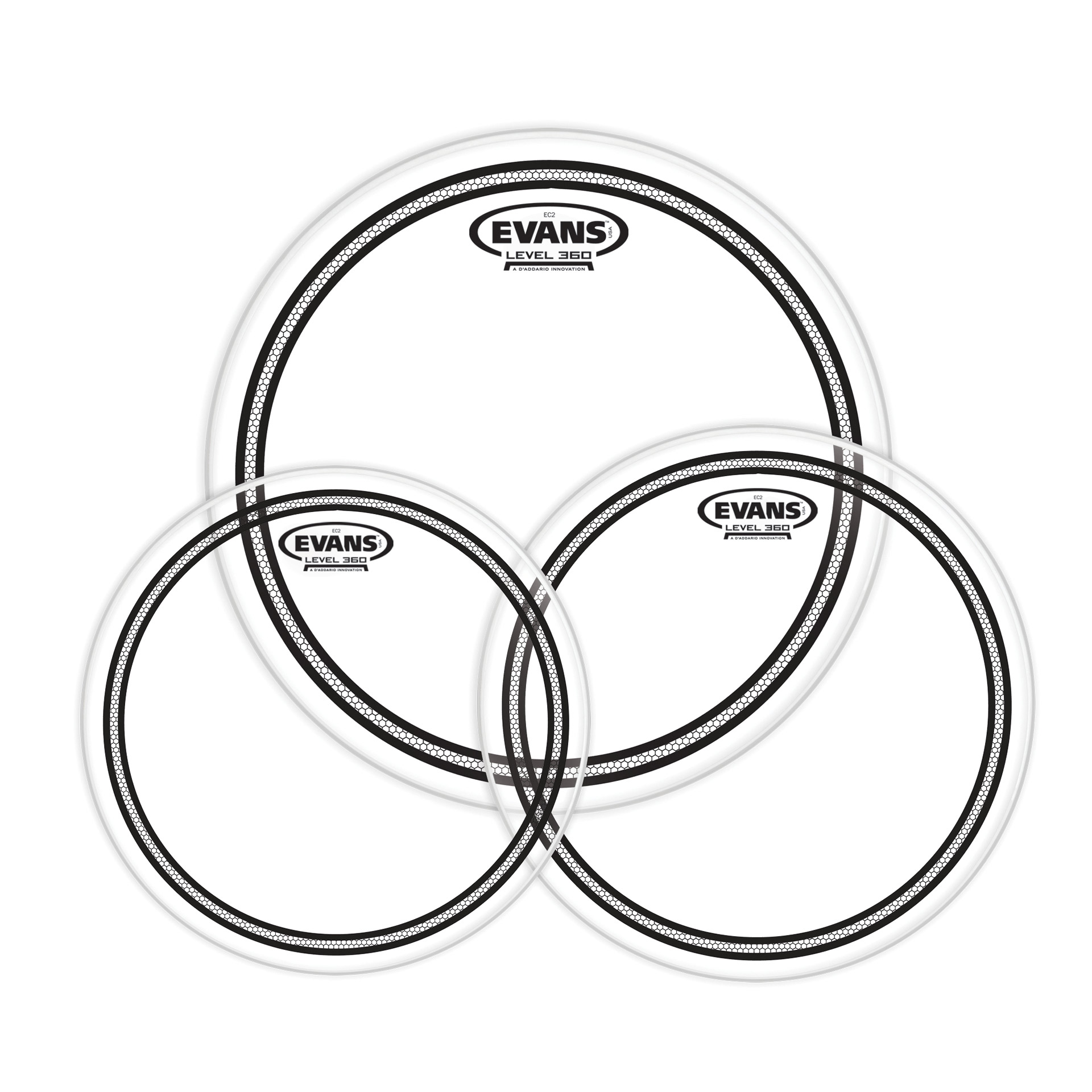 Evans EC2S (clear) Standard Tom Pack ETP-EC2SCLR-S