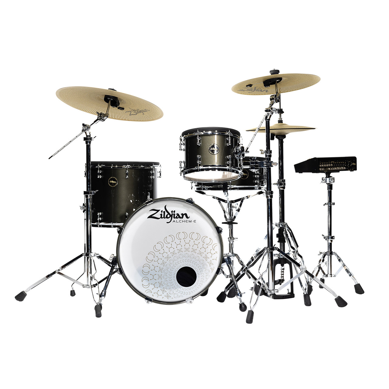ZILDJIAN ALCHEM-E E-Drumset, Gold, Black Gold Foundry Shimmer