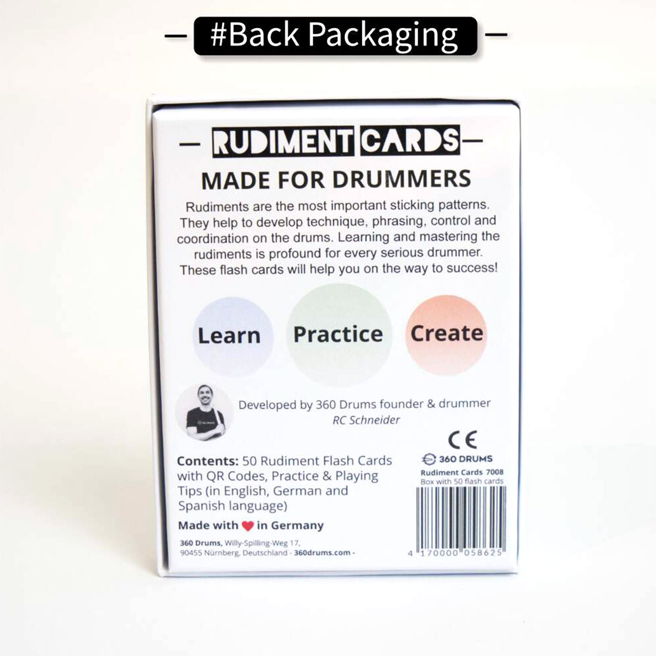 Rudiment Cards - Lernkarten für Drummer Kartenspiel