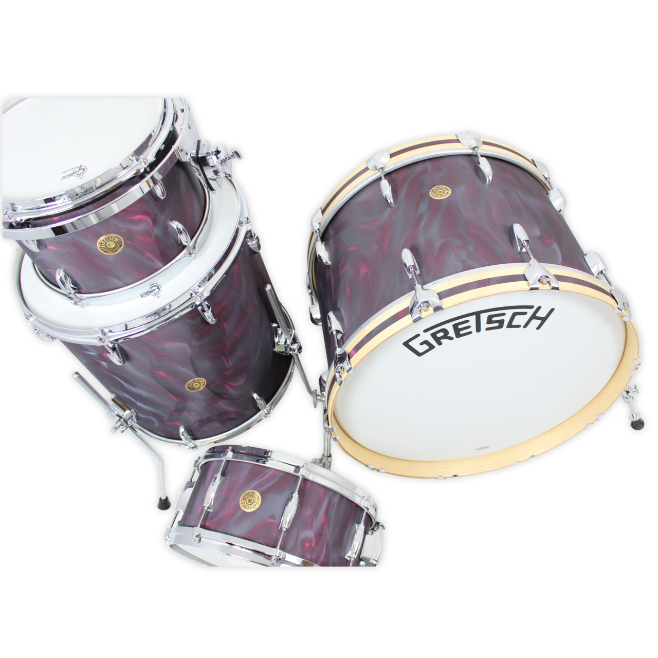 Gretsch Broadkaster Schlagzeug in Black Satin Flame
