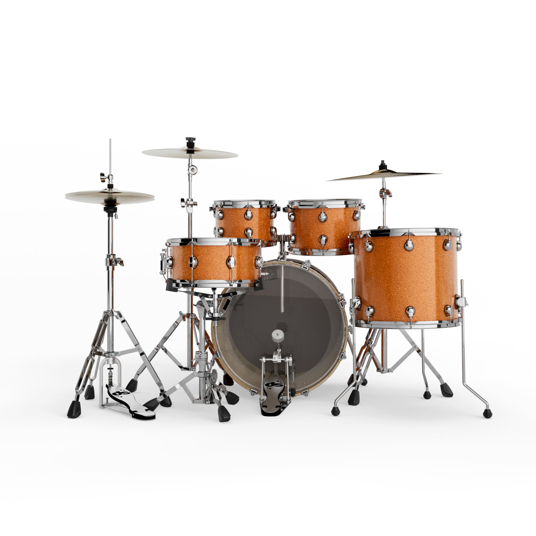 DS Drum Groovemaster Club in Orange Galaxy inkl. Hardware