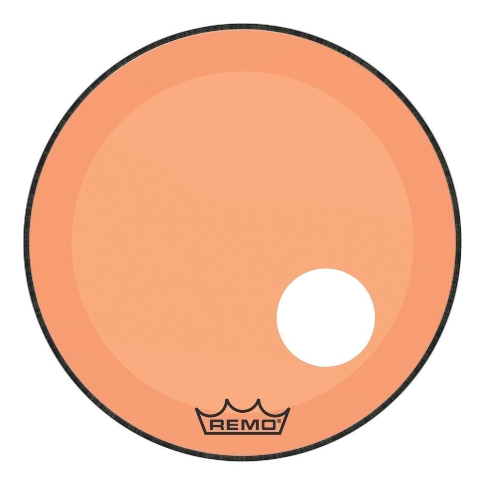 Remo Colortone Powerstroke 3 clear 24" w/5" offset Hole Orange