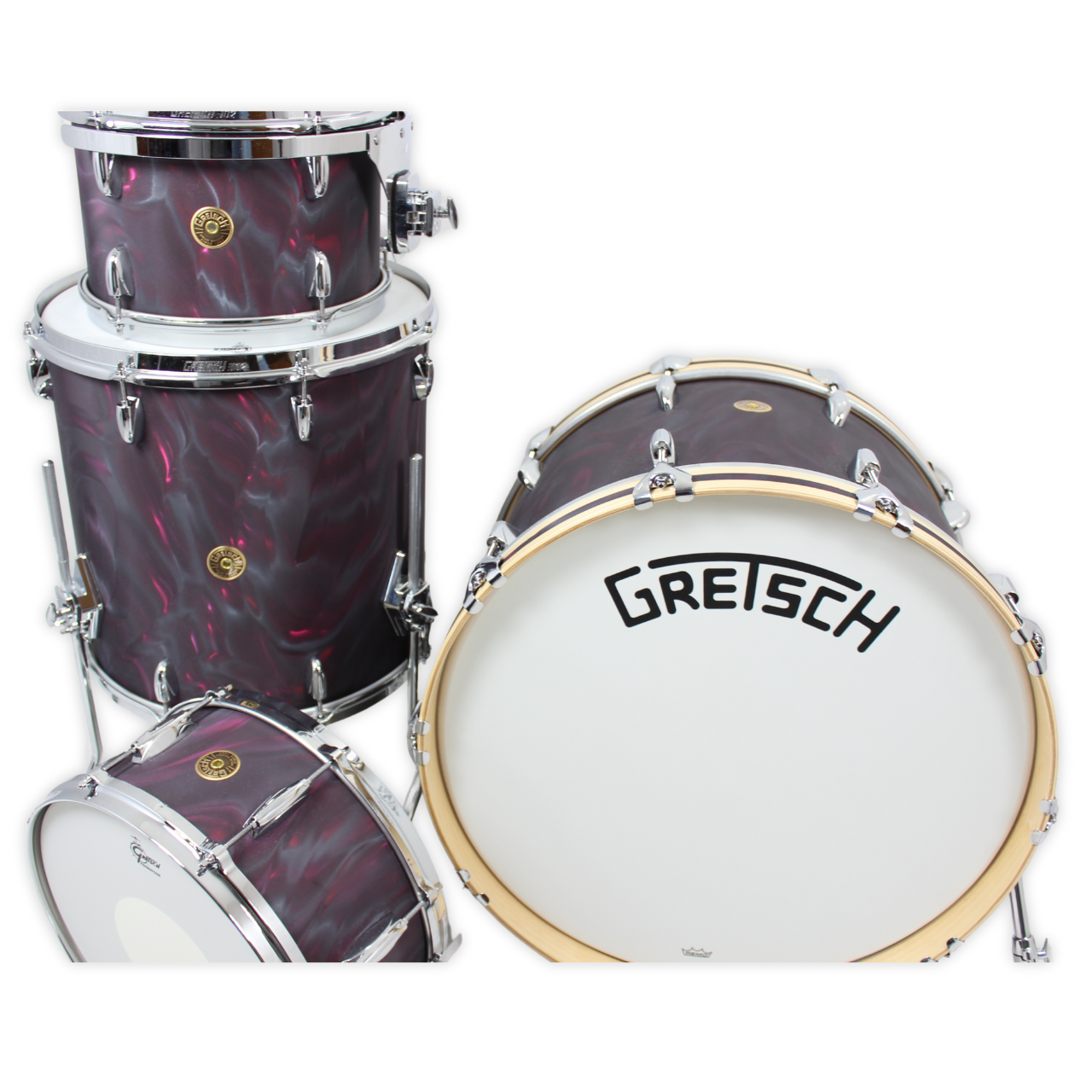 Gretsch Broadkaster Schlagzeug in Black Satin Flame