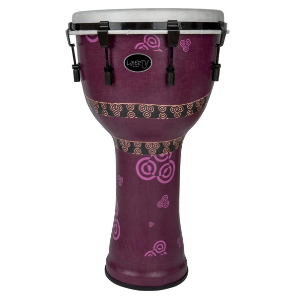 Djembe Liberty Series Mechanically Tuned 14" Abstract Bali Purple