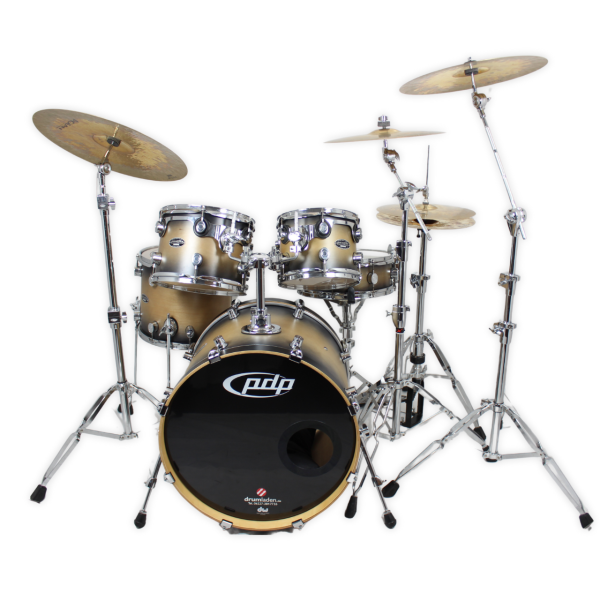 PDP FS Serie Birch Schlagzeug Black to Natural Burst
