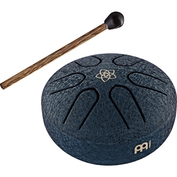 Meinl PSTD2NBVF Sonic Energy Pocket Steel Tongue Drum, A Major, Marineblau, Venusblume